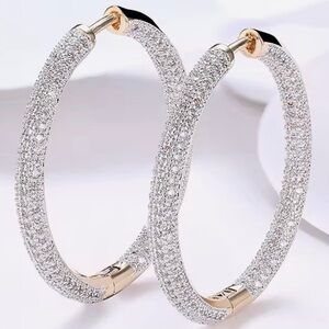 New Sterling and 18k Gold Large Hoop